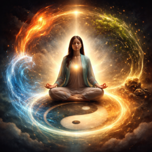 Maturité énergétique : méditation symbolisant le passage de la réaction à l’ajustement dans l’équilibre des éléments.