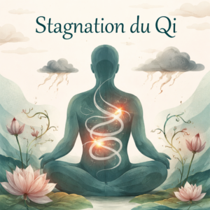 Illustration de la stagnation du Qi en Médecine Traditionnelle Chinoise avec sensation de tension et circulation perturbée